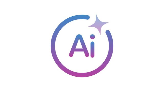 4K Circular AI Assistant Logo Animation, Seamless Technology Motion Graphics Loop