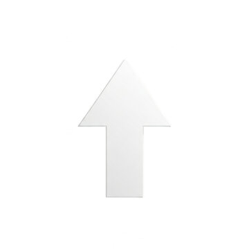 Simple white arrow pointing up symbol isolated on transparent background