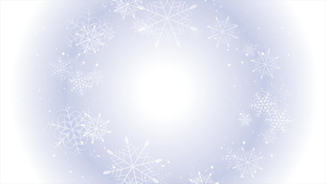 Light blue abstract Christmas winter background with snowflakes