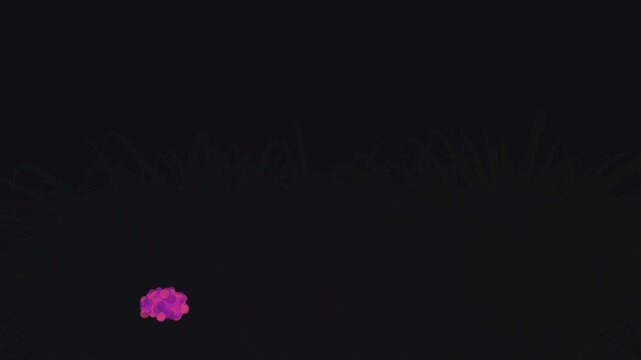Colorful abstract particle explosion in dark space