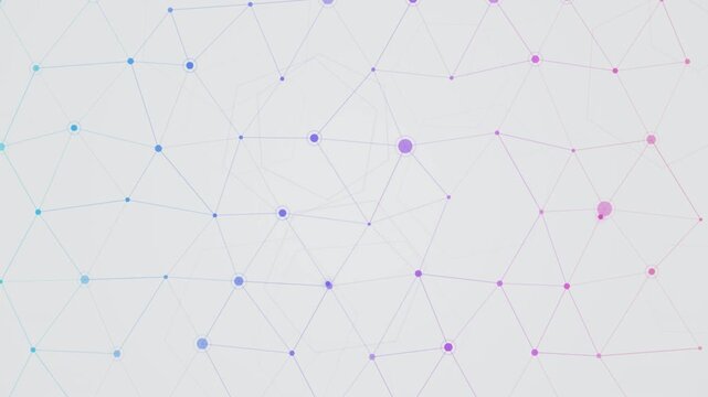 Minimalist geometric network of colorful connected dots