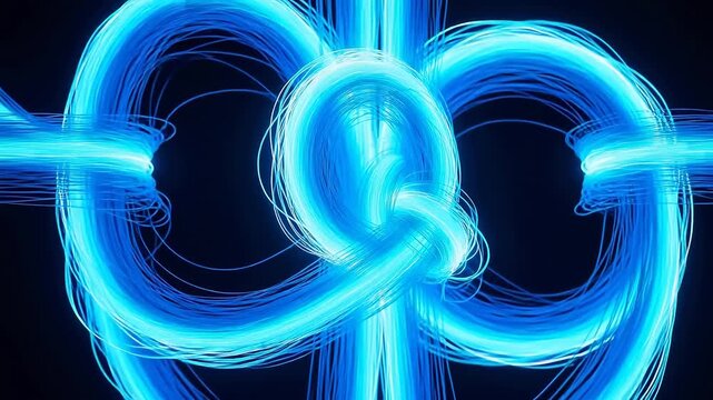 Glowing Wires Interweave Intricate Chinese Knot
