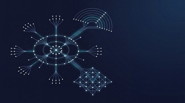Abstract network structure with glowing nodes