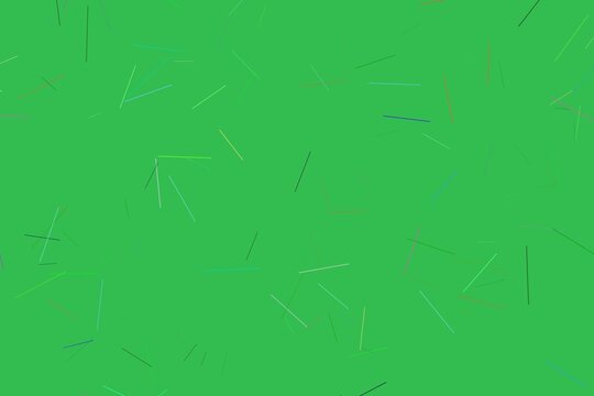 Colorful scattered lines on green background for design