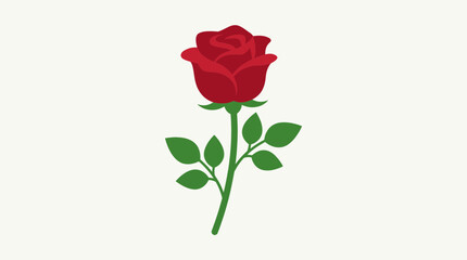 Obraz premium Rose Flower Simple Flat Vector Illustration