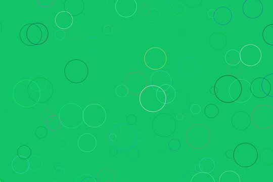 Green background with floating circles for design and decoration