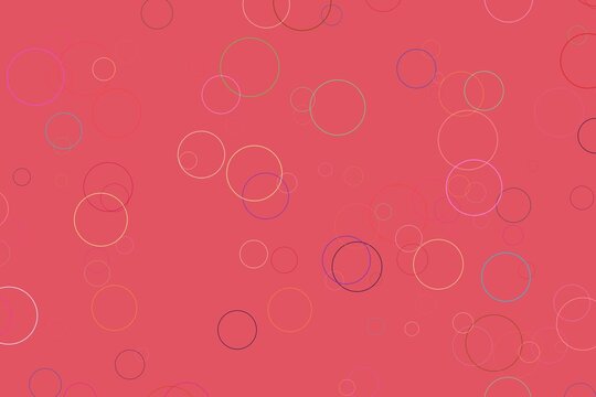 Pink background with colorful bubbles and circles pattern
