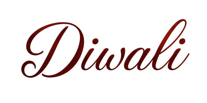 Elegant cursive script text diwali written in a decorative calligraphy font style