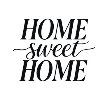Elegant home sweet home typography design with cursive and bold fonts perfect for decor