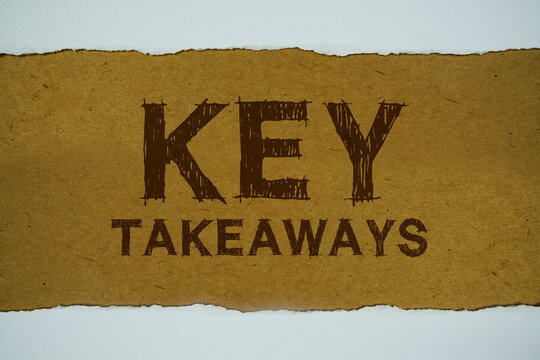 Key Takeaways text written on paper craft background