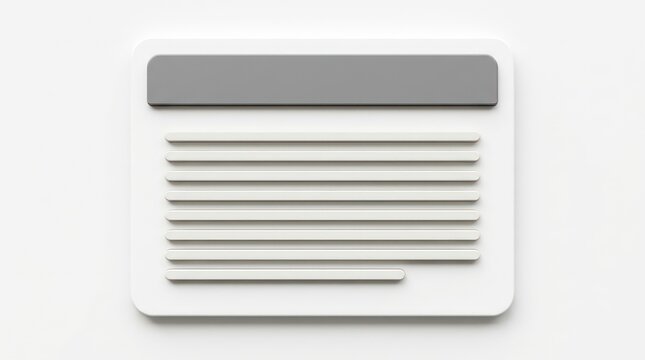 Minimalist 3d document layout with header and horizontal bars