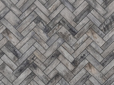 Grey Concrete Wood Herringbone Tile Pattern Seamless Texture