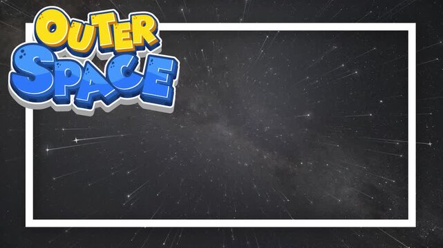 Outer Space Cartoon Graphic with Stars Drifting Forward in Night Sky