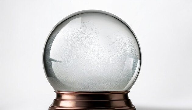Empty Snow Globe Glass Sphere Isolated On White Background D Rendering