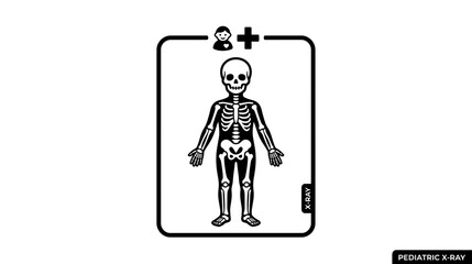 Pediatric X-ray Skeleton Illustration Isolated