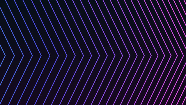Abstract chevron pattern background. Neon gradient lines forming a modern geometric arrow.