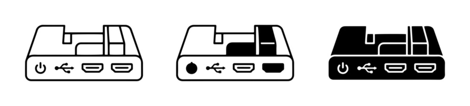 Compact Computer Module Icons, Single Board Computer Ports, Raspberry Pi Style Hardware