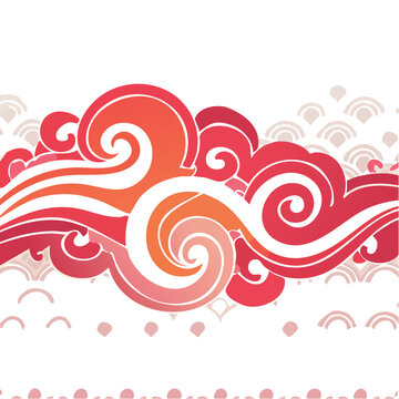 Abstract red and pink swirl seamless pattern vector