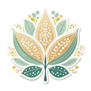 Symmetrical Tropical Leaf Vector Illustration