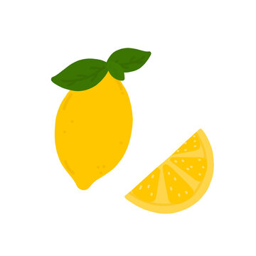Lemon and lemon slice illustration