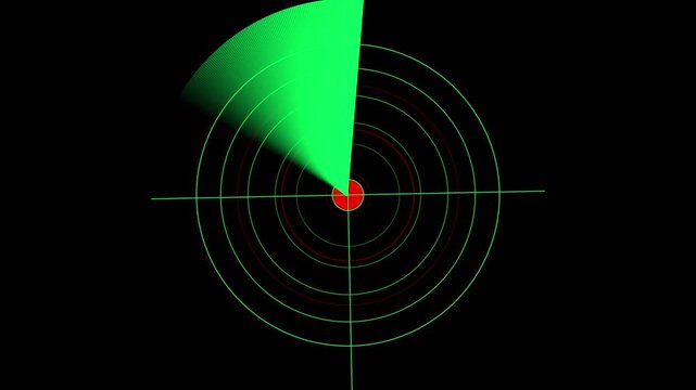 Radar acanner graphic with red wave 
