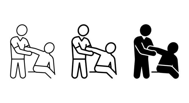 Physical Therapy Icons, Medical Treatment Set, Chiropractor Care, Rehabilitation Vector Graphics