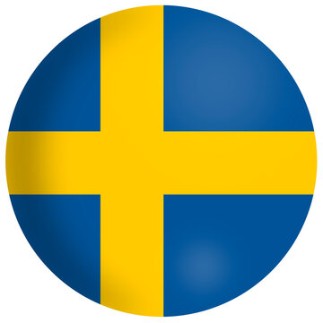 Sweden Flag Round Button