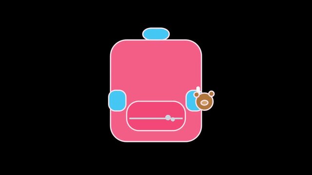 Minimalist pink backpack icon evolution showing incremental design