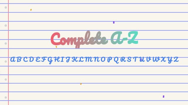 Educational alphabet writing practice with video progression writing
