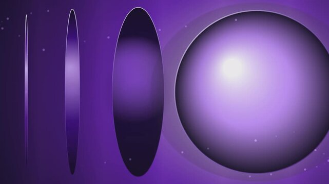 Abstract purple cosmic lens and sphere shapes with glowing light