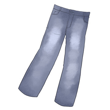 Blue denim jeans illustration