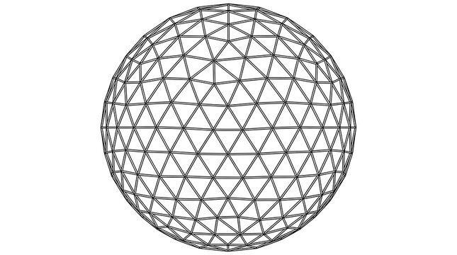 Geodesic sphere line illustration vector
