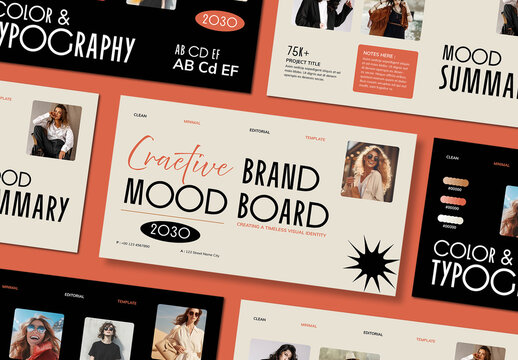 Creative Brand Mood Board Template Layout