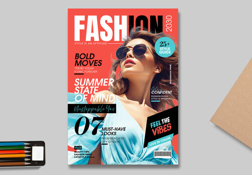 Fashion Magazine Cover Page Template