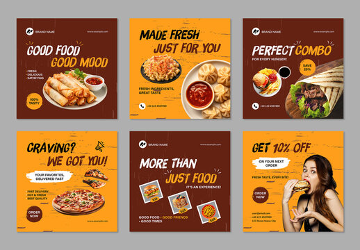 Fast Food Social Media Post Template Layout