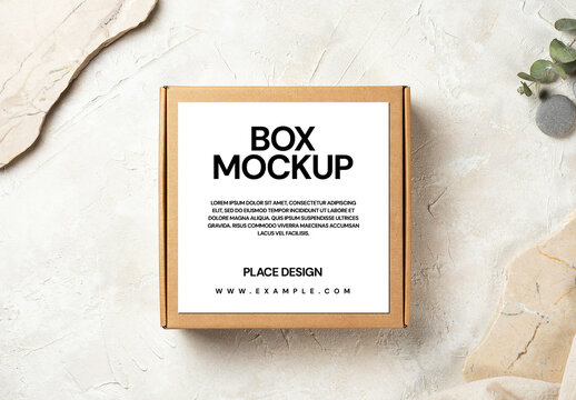 Minimal Kraft Packaging Box Mockup Template