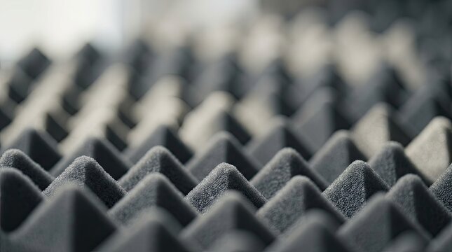 Abstract Acoustic Foam Texture Close-up, Soundproofing Material Background
