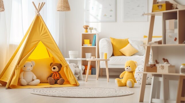 ぬいぐるみのあるかわいい子供部屋