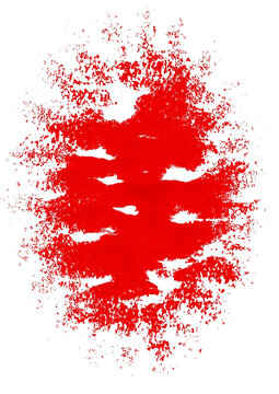Red Grunge Paint Splatter Texture - Abstract Brush Stroke Background - Vector Illustration
