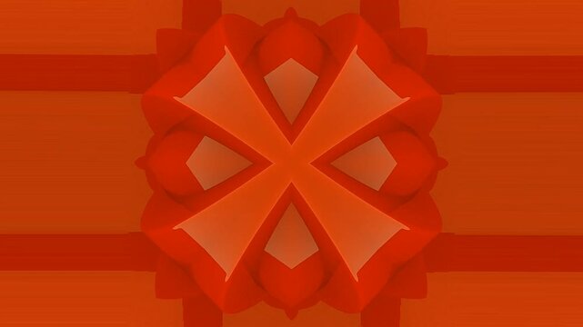 Minimal 3D Kaleidoscope, Symmetrical Geometric Background with Four Point Radial Shapes and Layered Minimal Design