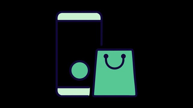 Smartphone and Shopping Bag Icon