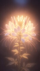 Obraz premium A luminous flower glowing softly in a mystical light mobile wallpaper