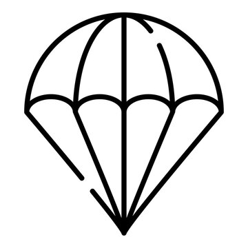 Parachute black line icon