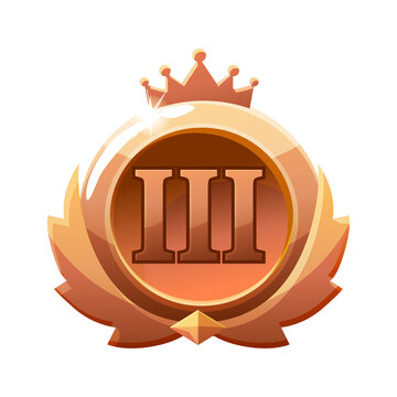Bronze Laurel Medal Badge Third Place on a transparent background