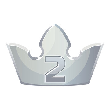  Silver Crown Number Two Award Icon on a transparent background