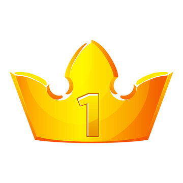 Gold Crown Number One Award Icon on a transparent background