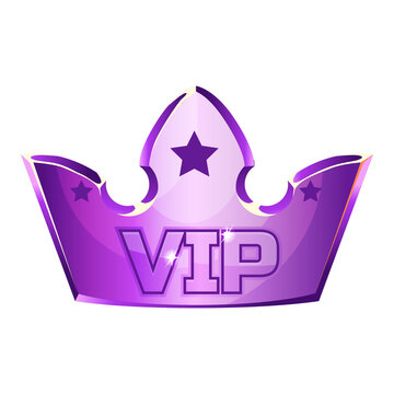  Purple VIP Crown Badge Premium Icon on a transparent background