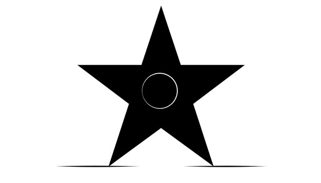 Black star symbol on white background.