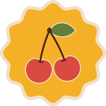 Retro Illustrative Fruit Sticker