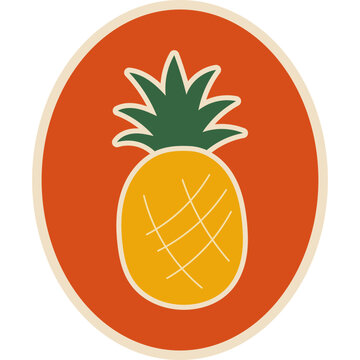 Retro Illustrative Fruit Sticker